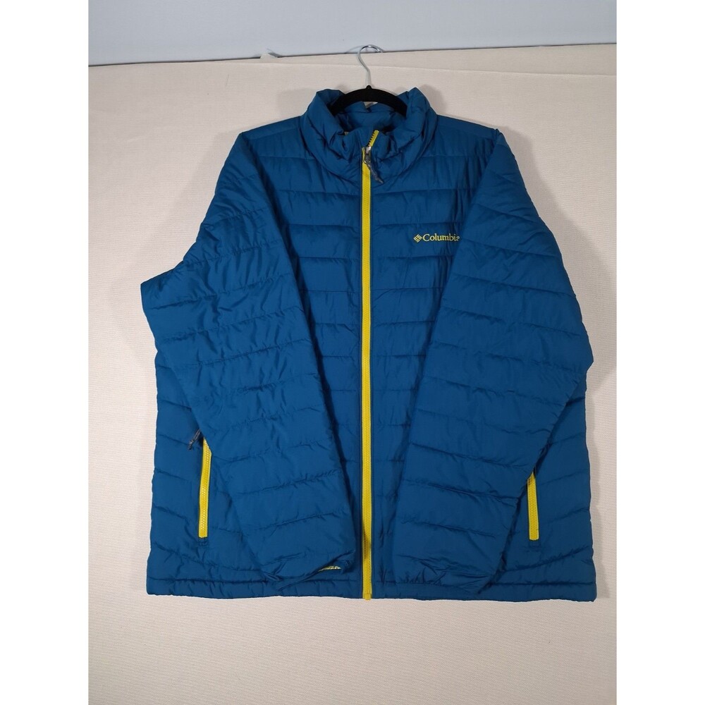 Columbia Jacket Mens XL Blue Thermal Coil Puffer Full Zip Insulated Winter